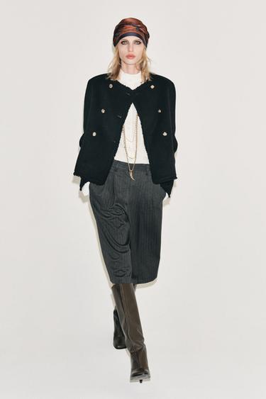 Zara Бермуды с плиссировкой и полосками из коллекции ZW купить с доставкой.