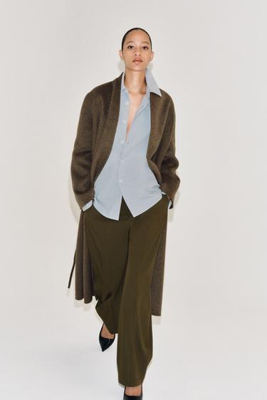 Zara Пальто на поясе из шерстяной смеси ZARA «ZW»