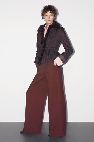 Zara Куртка с искусственным мехом на воротнике и поясом из коллекции ZW купить с доставкой.