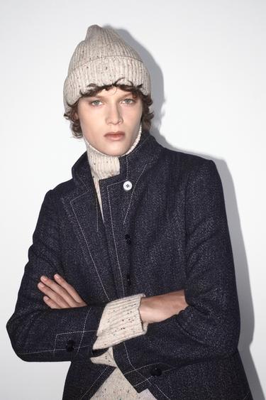 Zara Пиджак из коллекции ZW с эффектом денима и контрастными швами купить с доставкой.