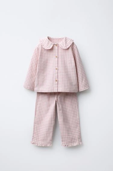 Пижама из фланели в клетку для девочек 3-6 лет