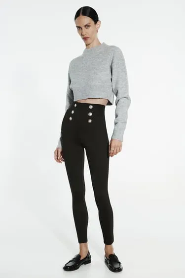 Легинсы HIGH-WAIST с пуговицами