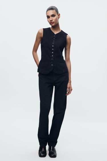 Джинсовый жилет облегающего кроя — ZW COLLECTION