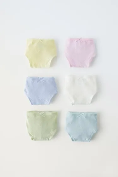 6–14 лет/ набор из шести трусов из рельефной ткани- Заказать в России