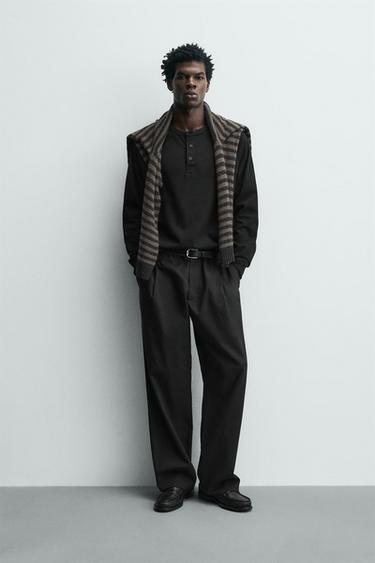 Zara Футболка с горловиной хенли