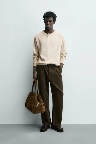 HENLEY NECK T-SHIRT- Заказать в России