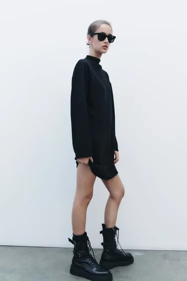 Короткое платье из мягкой ткани- Заказать в России