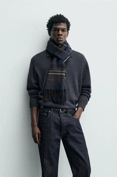 Шарф в клетку с двух сторон- Заказать в России