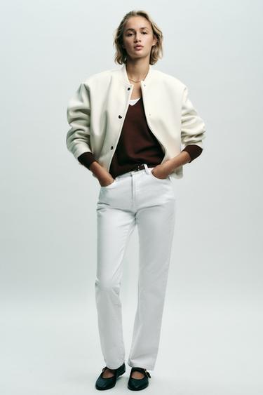 Zara Мягкая бомбер-куртка с золотыми пуговицами