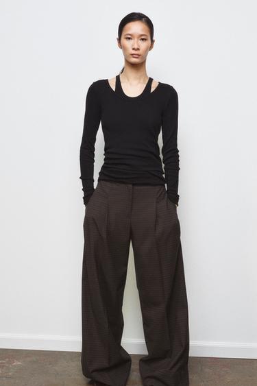 Zara Футболка с двойным ребром