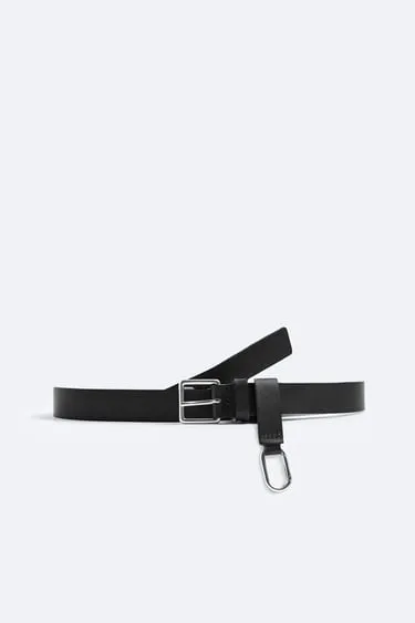 Кожаный ремень с кольцом для ключей