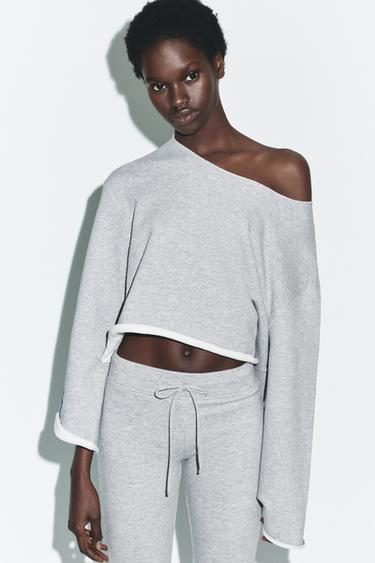 Zara Свитшот с лодочным вырезом