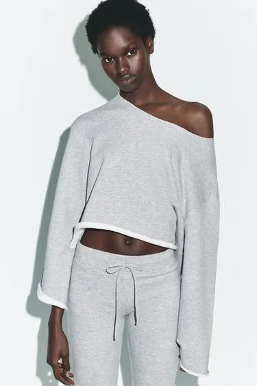 Свитшот с лодочным вырезом- Заказать в России