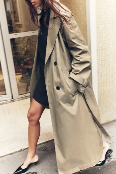 Тренч классического кроя с поясом