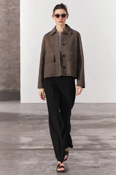 Брюки клёшD с карманами — коллекция Zara «Zw»- Заказать в России