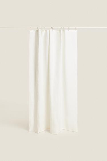 Zara Прозрачный льняной душевой занавес