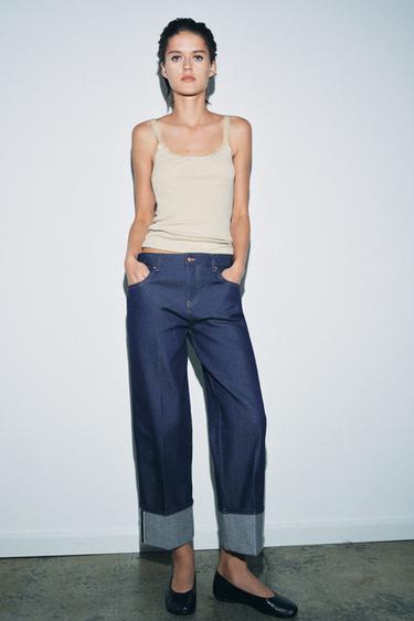 Zara Джинсы с низкой посадкой коллекции ZW SELVEDGE