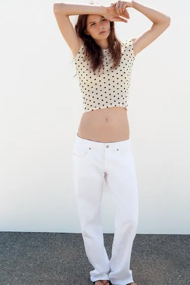 Футболка с короткими рукавами в горошек из хлопка supima®- Заказать в России