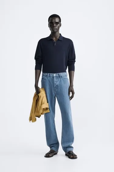 Трикотажное поло из хлопка и шелка- Заказать в России