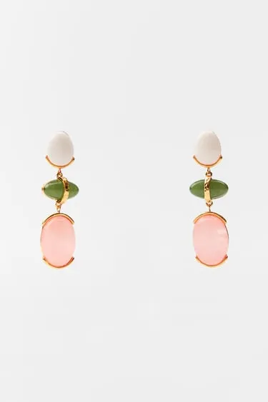 Серьги со свисающими камнями- Заказать в России