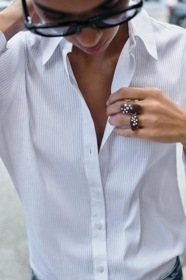 Набор из 2 колец овальной формы под дерево с блестками- Заказать в России