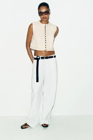 Трикотажный жилет-топ с текстурой- Заказать в России