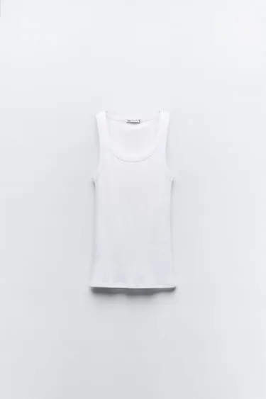 Топ из хлопка в рубчик