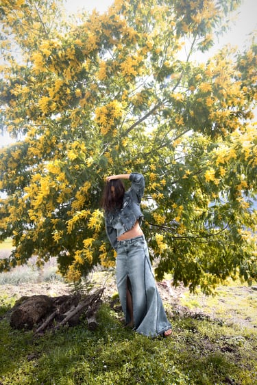 Zara Укороченная джинсовая куртка Z1975 PATCHWORK