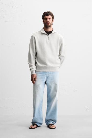 Zara Толстовка с короткой молнией на четверть