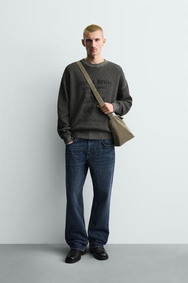 Zara Джемпер с принтом и эффектом выцветания купить с доставкой.