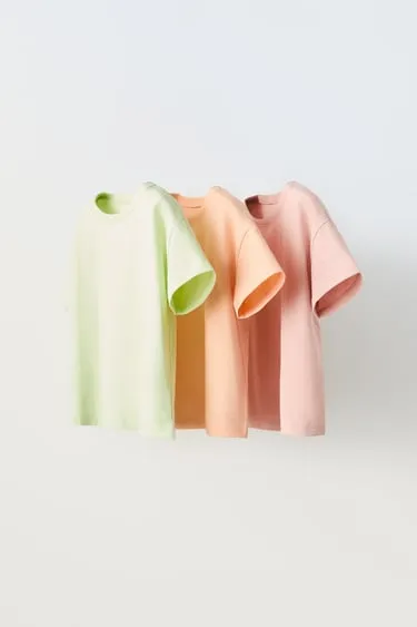 Набор из трех однотонных футболок- Заказать в России