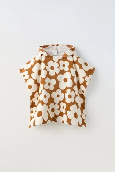 Пляжная полотенце-пончо TOALLA коричневого цвета