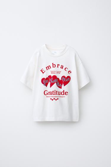 Zara Футболка с принтом сердца