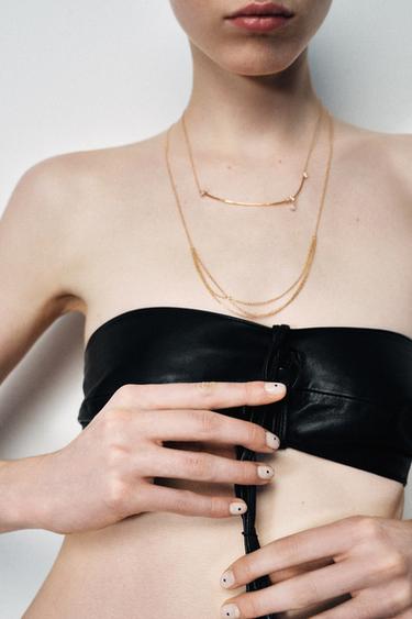 Zara Набор из 2 минималистических подвесок с блеском