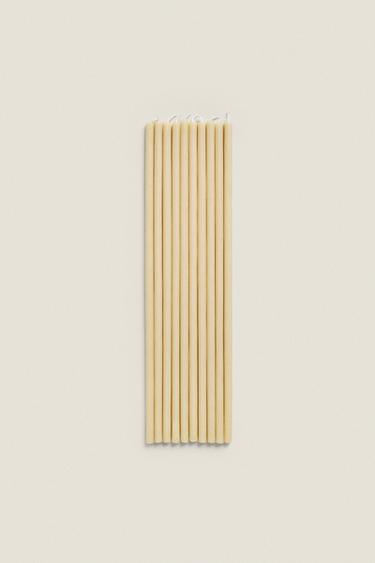 Набор тонких декоративных цилиндрических свечей (упаковка из 10 штук)- Заказать в России