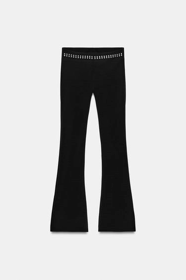 FLARE STRETCH TROUSERS WITH STUDS