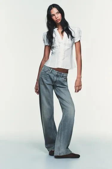 Рубашка из поплина с оборками- Заказать в России