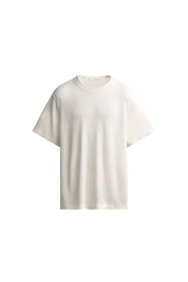 Футболка regular fit из льна и вискозы- Заказать в России
