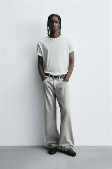 Джинсы с краской в стиле RELAXED FIT