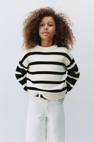 Zara Вязанный свитер в полоску