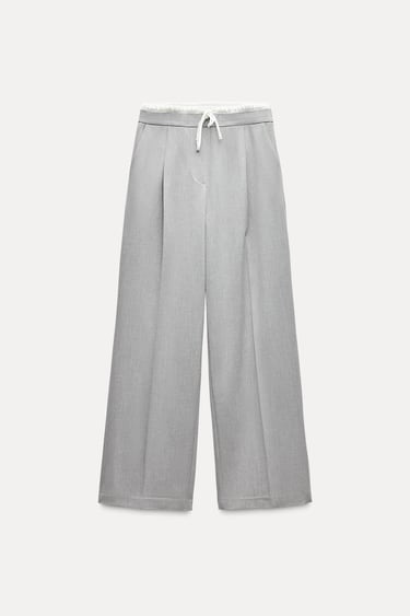 Zara Брюки WIDE LEG с двойным поясом
