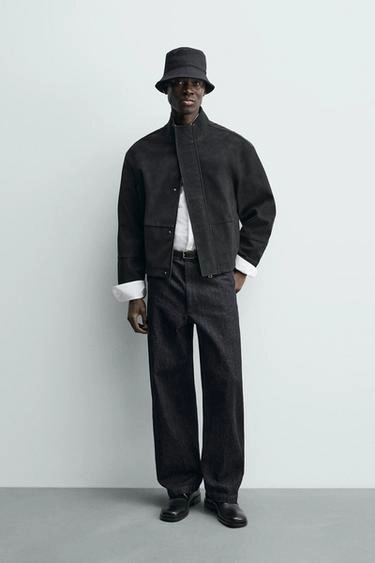 Куртка с эффектом текстурированной кожи- Заказать в России