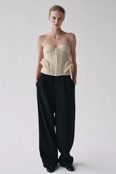 Textured combined corset