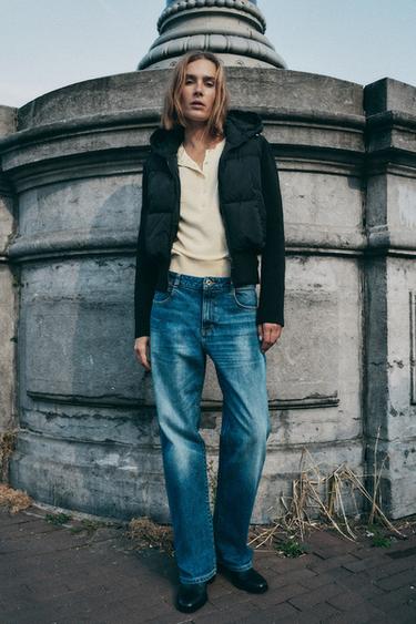 Zara Пуховой жилет с капюшоном