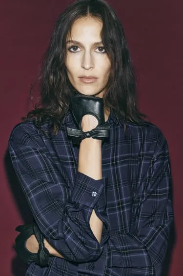 Кожаные перчатки с бантом