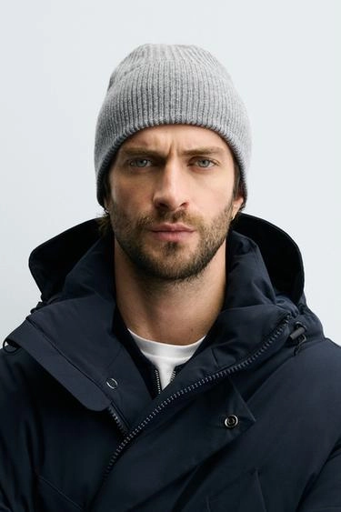 Шерстяная вязаная шапка из смесовой пряжи- Заказать в России