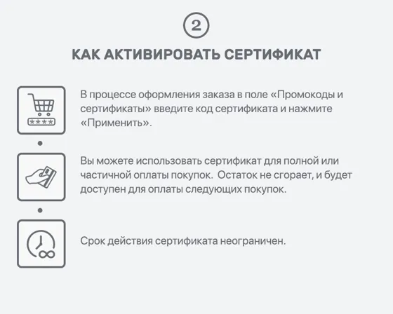 Электронный подарочный сертификат Zara