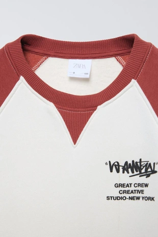 Толстовка с контрастными рукавами- Заказать в России