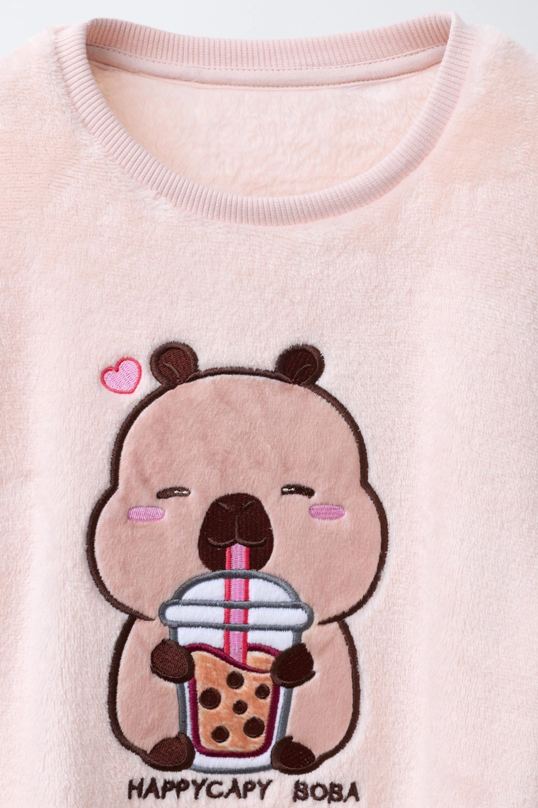 Пижама из флиса с капибарами capyfun для возраста 6-14 лет