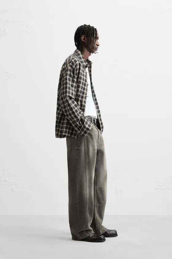 ДЖИНСЫ BAGGY FIT С ДЕКОРАТИВНОЙ СТРОЧКОЙ